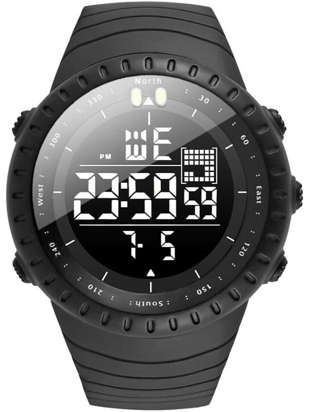 Men's Black Analog Quartz Sports Outdoor Waterproof Military LED Digital Watch